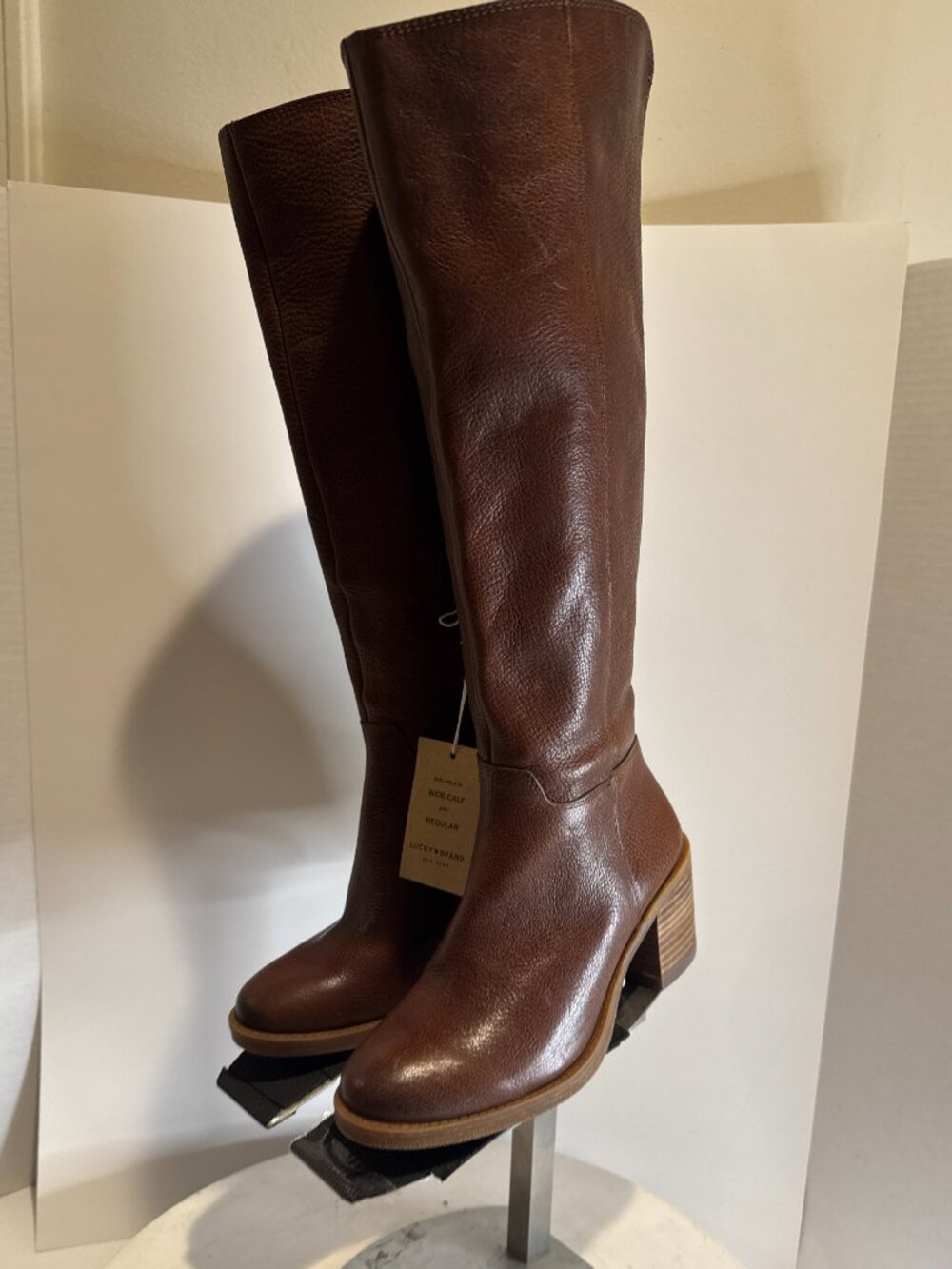 Lucky Brand Ritten Cognac Leather Riding Boots Women's size 6